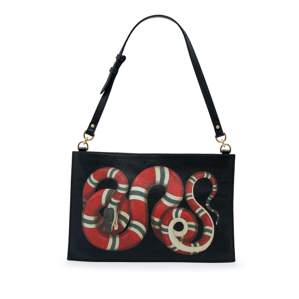 Pre-Loved Gucci Calfskin Kingsnake Shoulder Bag